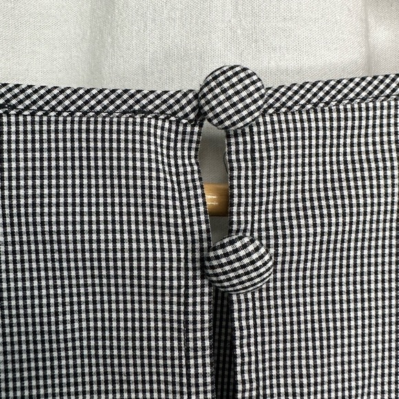 1. J Crew XXS Gingham plaid 3/4 bell flare sleeves slits bow keyhole in back - Picture 14 of 14